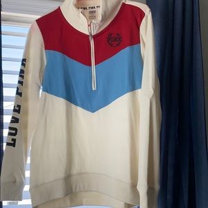 VS Pink Quarter Zip size Small